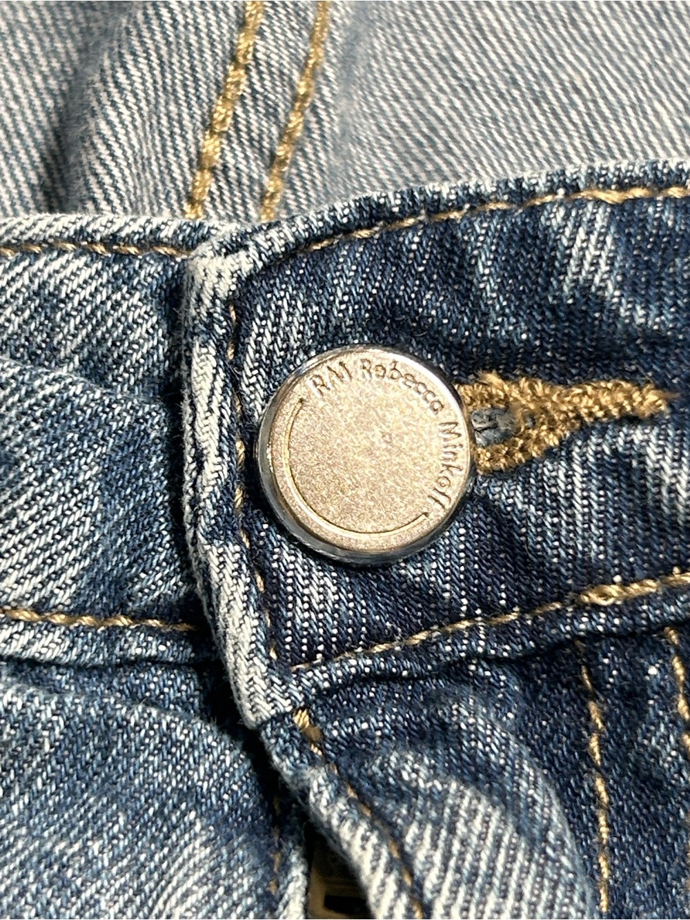 Rebecca Minkoff Raw Hem Denim Skirt Size 8 Light Wash Mini Length Cotton Jean - Picture 5 of 12